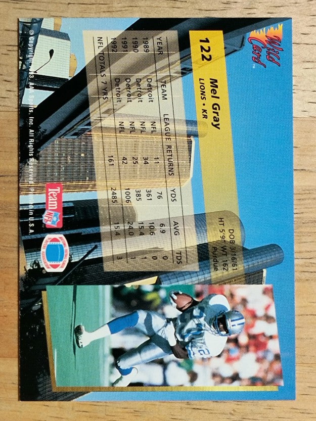 1993 Wild Card #122 Mel Gray