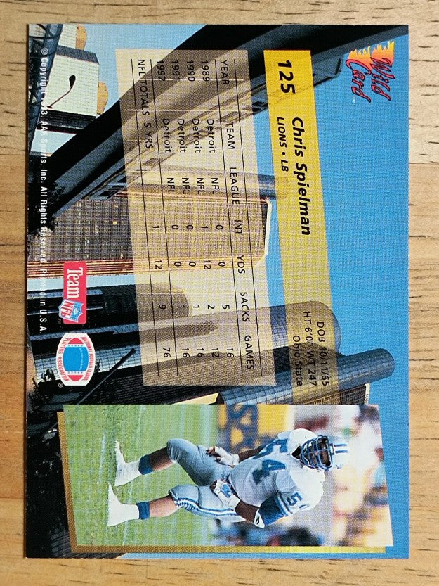 1993 Wild Card #125 Chris Spielman