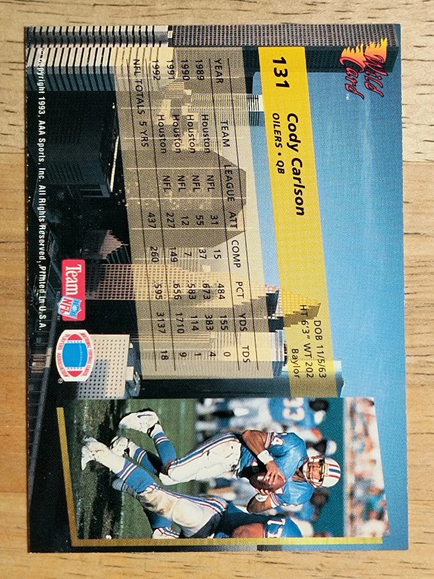 1993 Wild Card #131 Cody Carlson