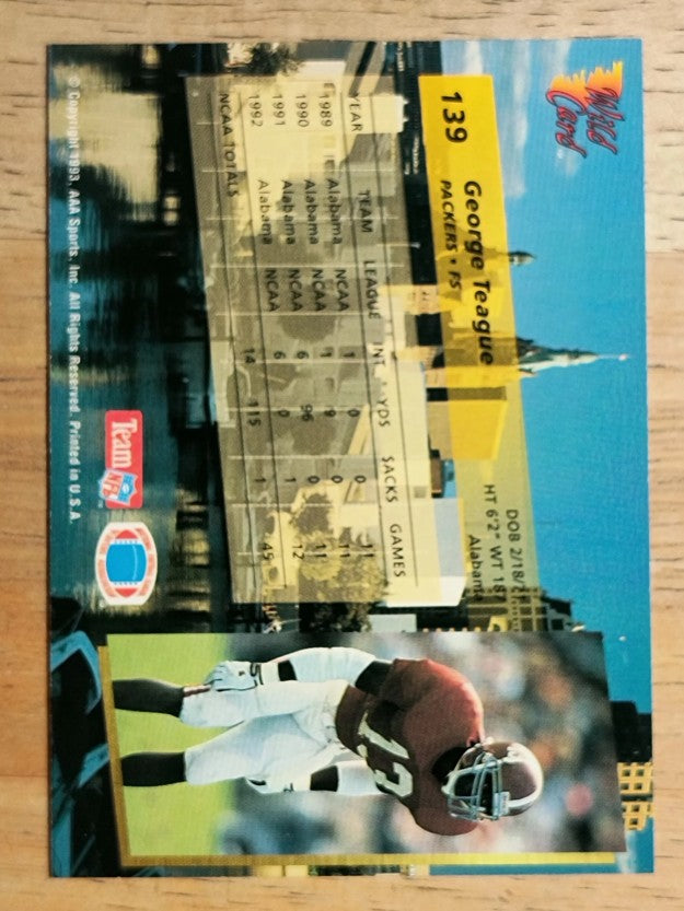 1993 Wild Card #139 George Teague RC