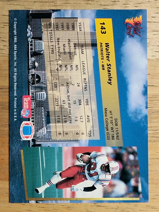 1993 Wild Card #143 Walter Stanley
