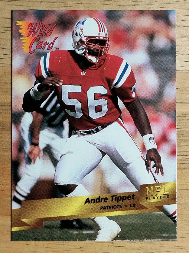 1993 Wild Card #146A Andre Tippett ERR/Spelled Tippet on front