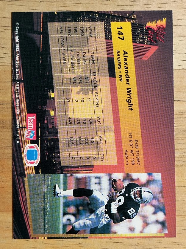 1993 Wild Card #147 Alexander Wright