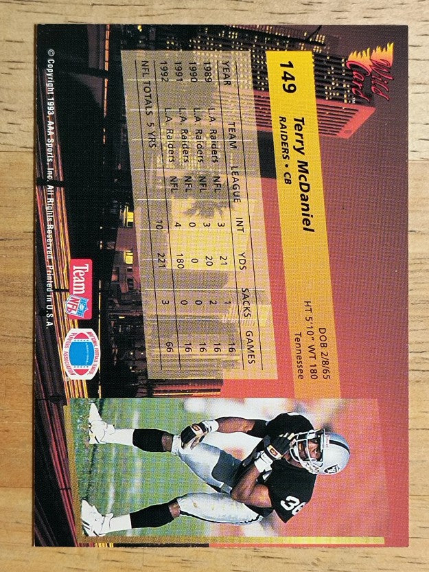 1993 Wild Card #149 Terry McDaniel