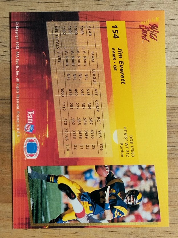 1993 Wild Card #154 Jim Everett