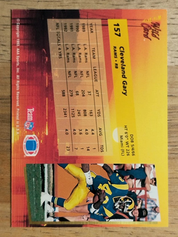 1993 Wild Card #157 Cleveland Gary