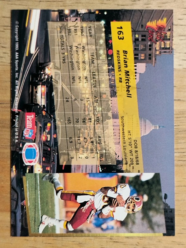 1993 Wild Card #163 Brian Mitchell