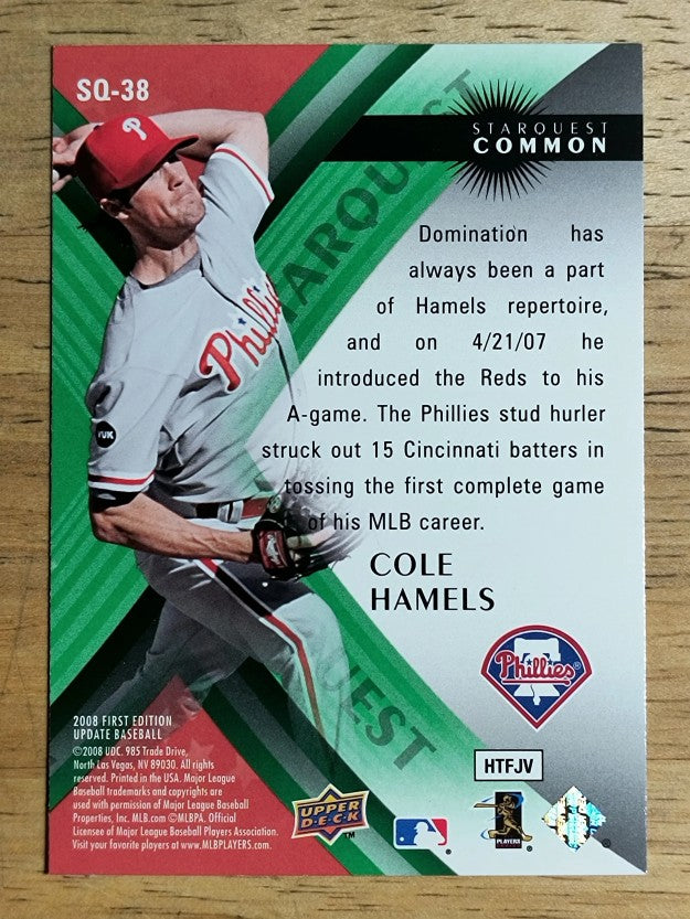 2008 Upper Deck First Edition StarQuest #SQ38 Cole Hamels