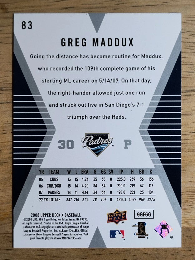 2008 Upper Deck X #83 Greg Maddux