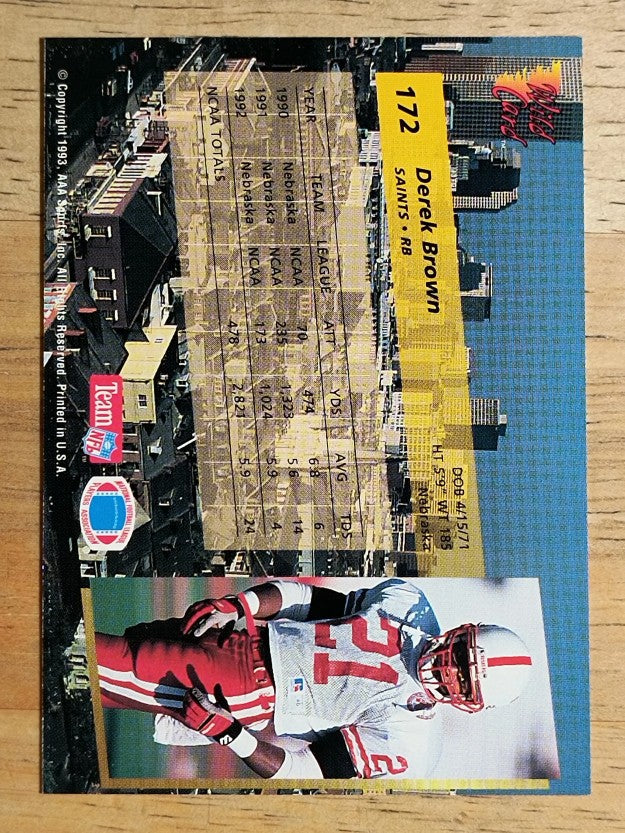 1993 Wild Card #172 Derek Brown RBK RC