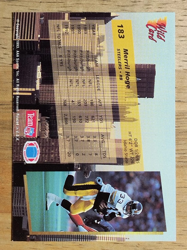 1993 Wild Card #183 Merril Hoge
