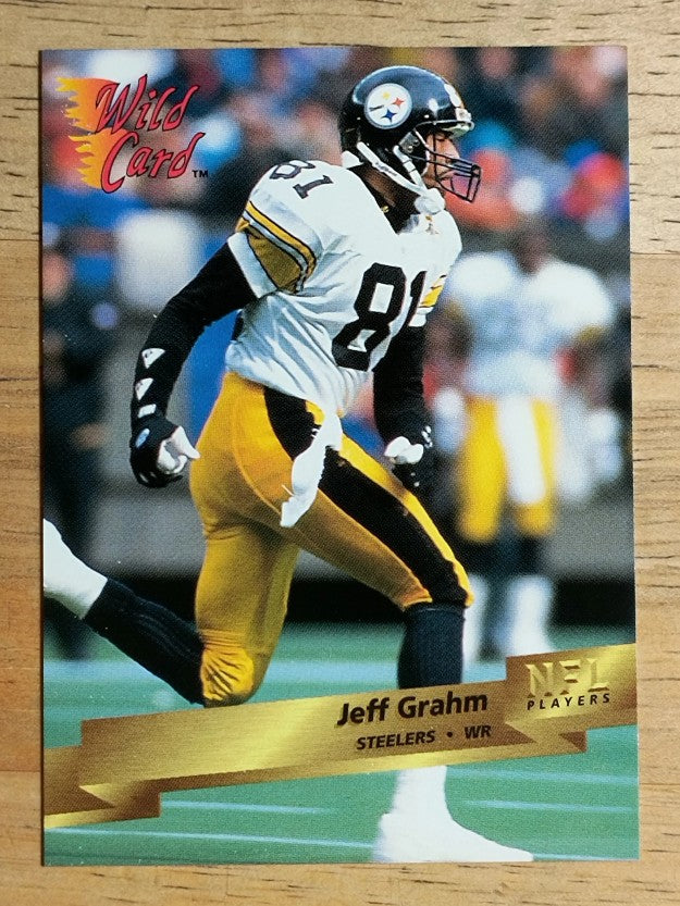1993 Wild Card #186A Jeff Graham WR ERR/Spelled Grahm on front