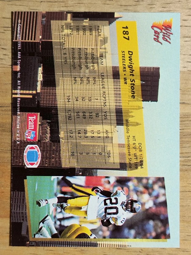 1993 Wild Card #187 Dwight Stone