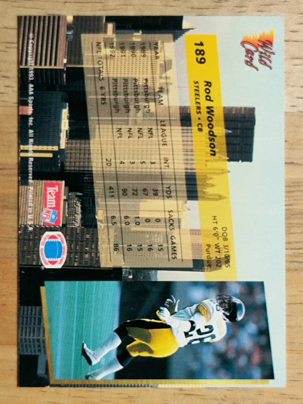 1993 Wild Card #189 Rod Woodson
