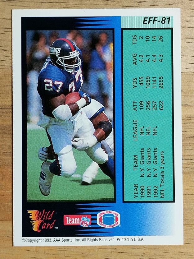 1993 Wild Card Field Force #81 Rodney Hampton