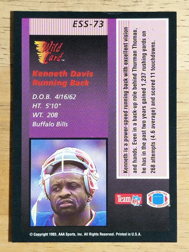 1993 Wild Card Stat Smashers #73 Kenneth Davis