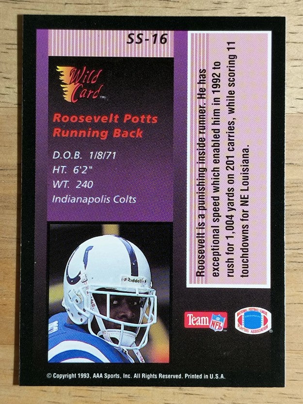 1993 Wild Card Stat Smashers Rookies #16 Roosevelt Potts