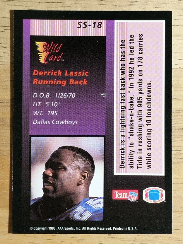 1993 Wild Card Stat Smashers Rookies #18 Derrick Lassic