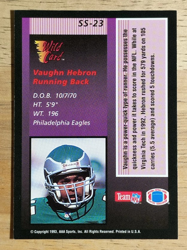 1993 Wild Card Stat Smashers Rookies #23 Vaughn Hebron