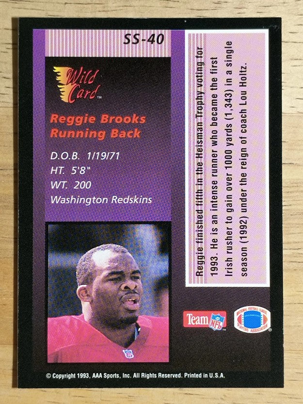 1993 Wild Card Stat Smashers Rookies #40 Reggie Brooks