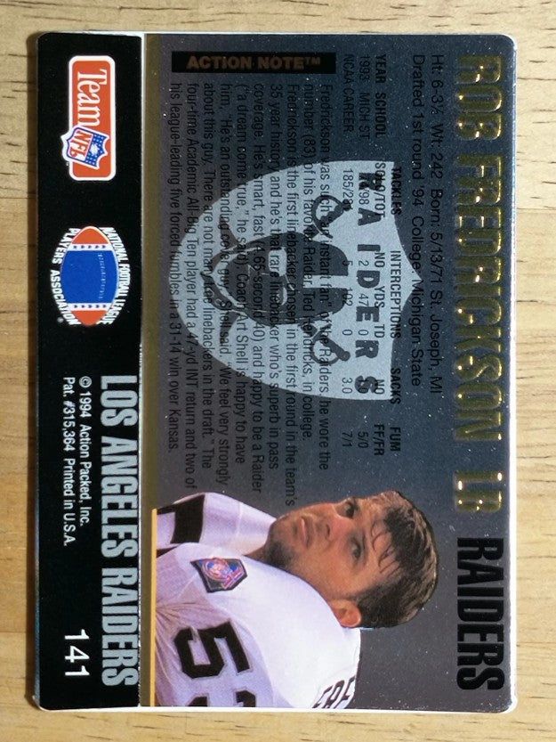 1994 Action Packed #141 Rob Fredrickson RC