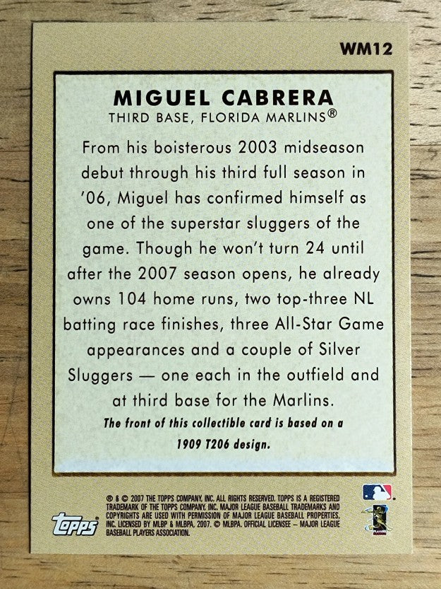 2007 Topps Wal-Mart #WM12 Miguel Cabrera T206
