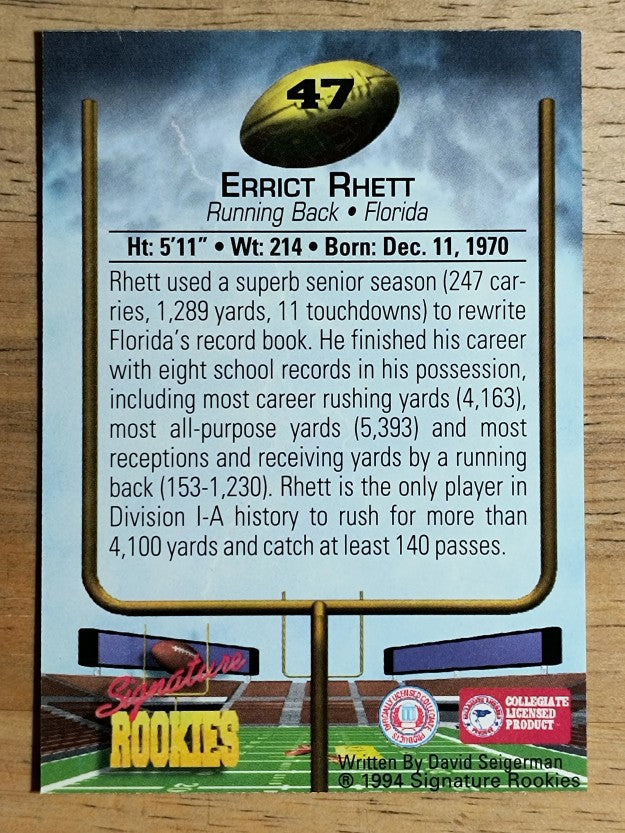 1994 Signature Rookies #47 Errict Rhett