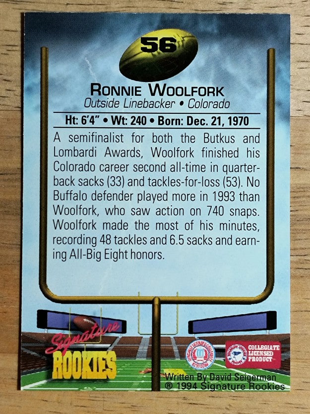 1994 Signature Rookies #56 Ronnie Woolfork