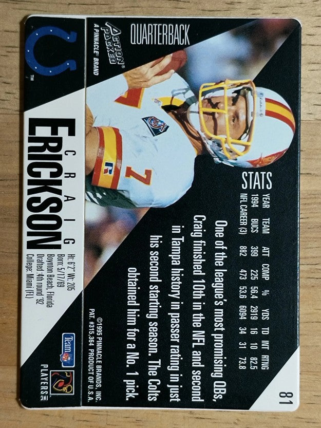 1995 Action Packed #81 Craig Erickson