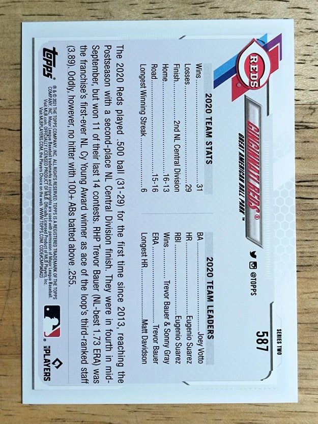 2021 Topps #587 Cincinnati Reds TC