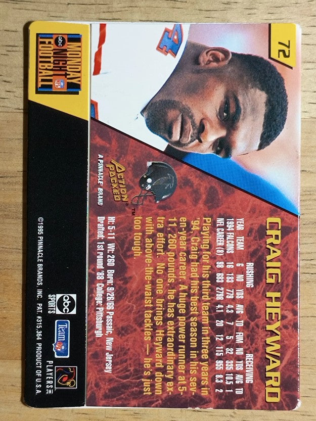 1995 Action Packed Monday Night Football #72 Craig Heyward