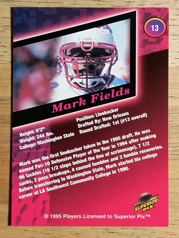 1995 Superior Pix #13 Mark Fields