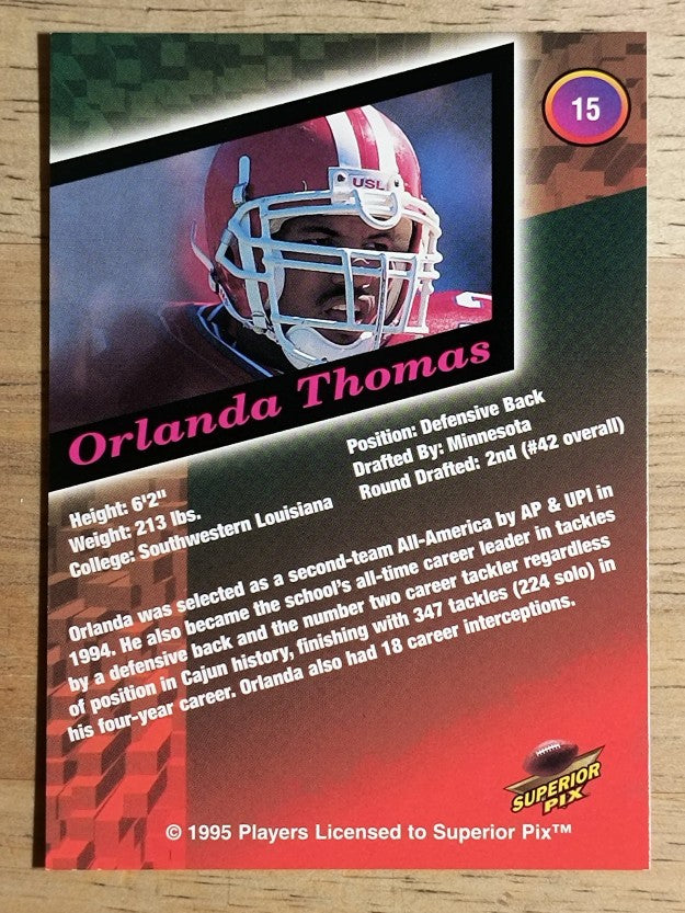 1995 Superior Pix #15 Orlando Thomas