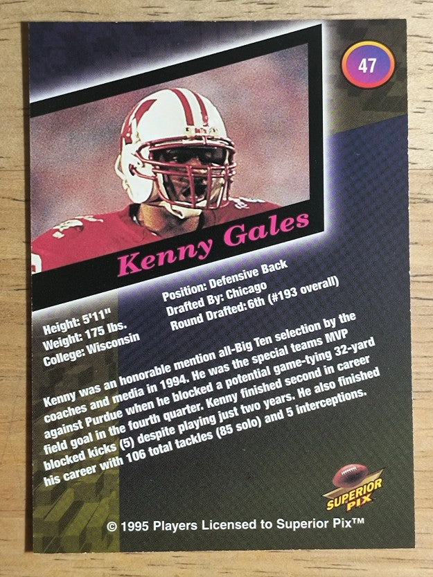 1995 Superior Pix #47 Kenny Gales