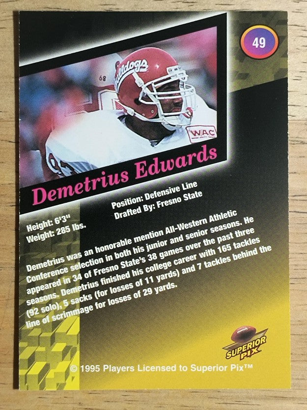 1995 Superior Pix #49 Demetrius Edwards