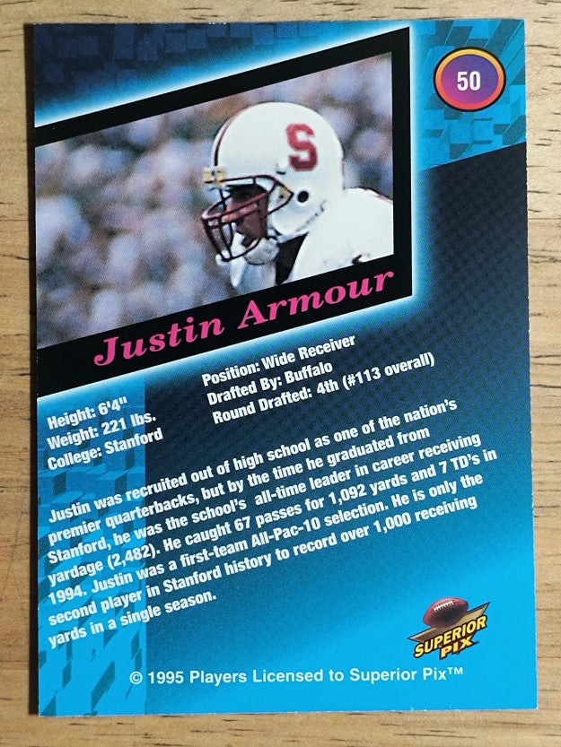 1995 Superior Pix #50 Justin Armour