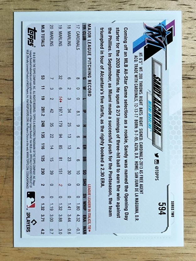 2021 Topps #594 Sandy Alcantara