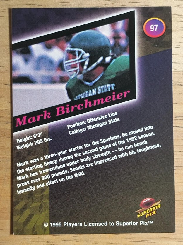 1995 Superior Pix #97 Mark Birchmeier