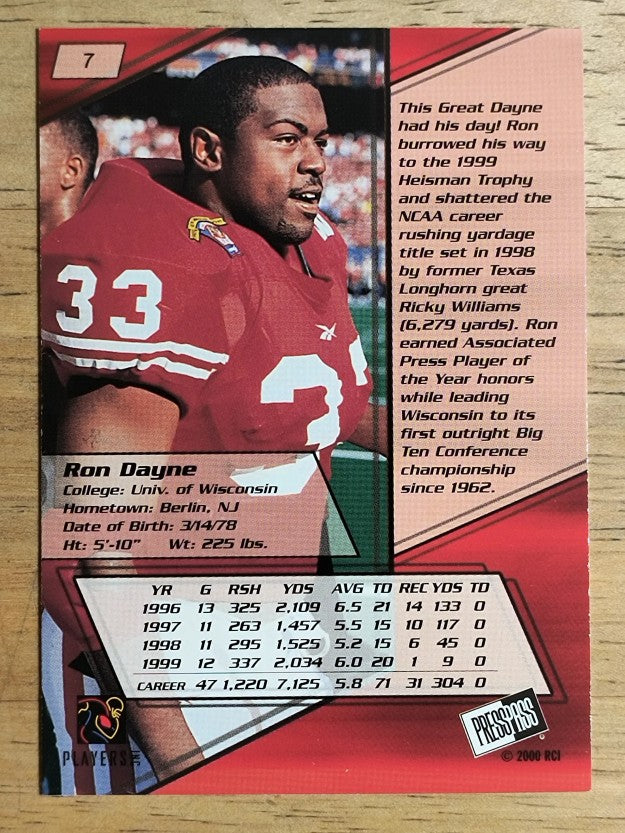 2000 Press Pass #7 Ron Dayne