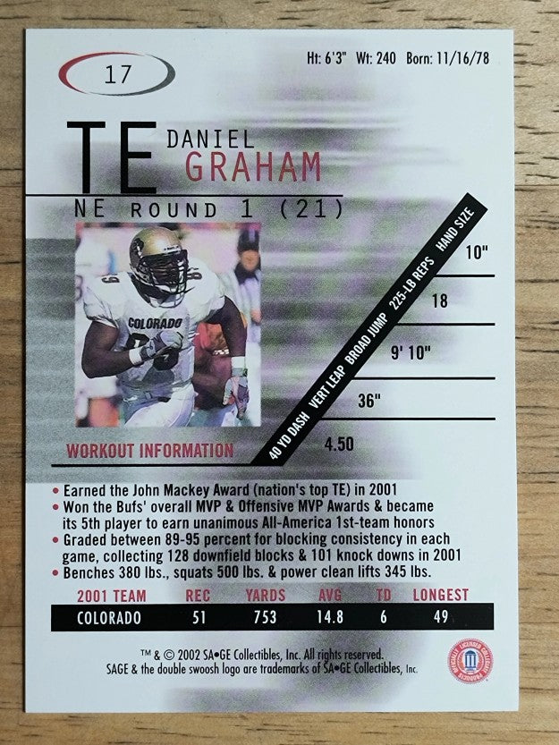 2002 SAGE #17 Daniel Graham