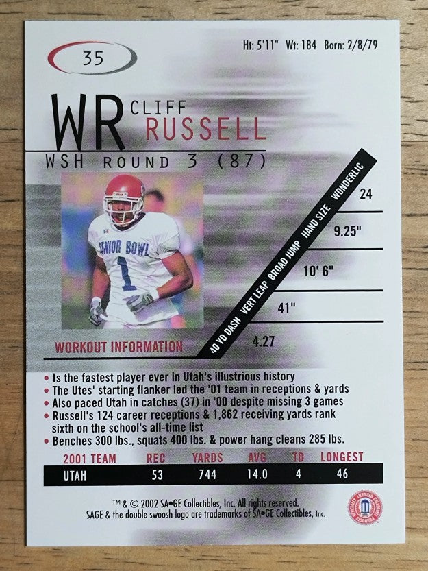 2002 SAGE #35 Cliff Russell