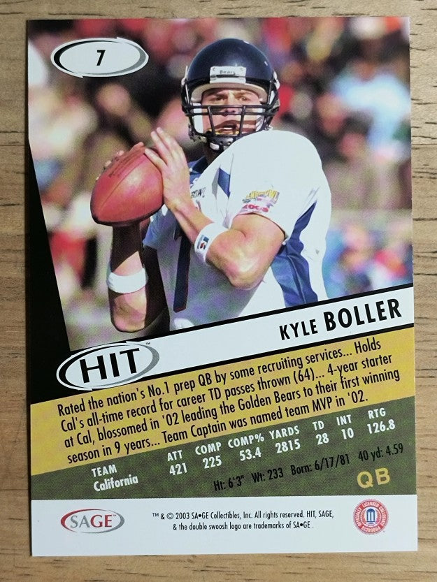 2003 SAGE HIT #7 Kyle Boller