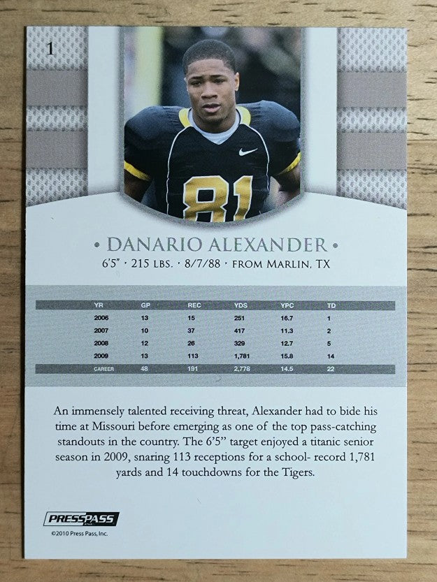 2010 Press Pass PE #1 Danario Alexander