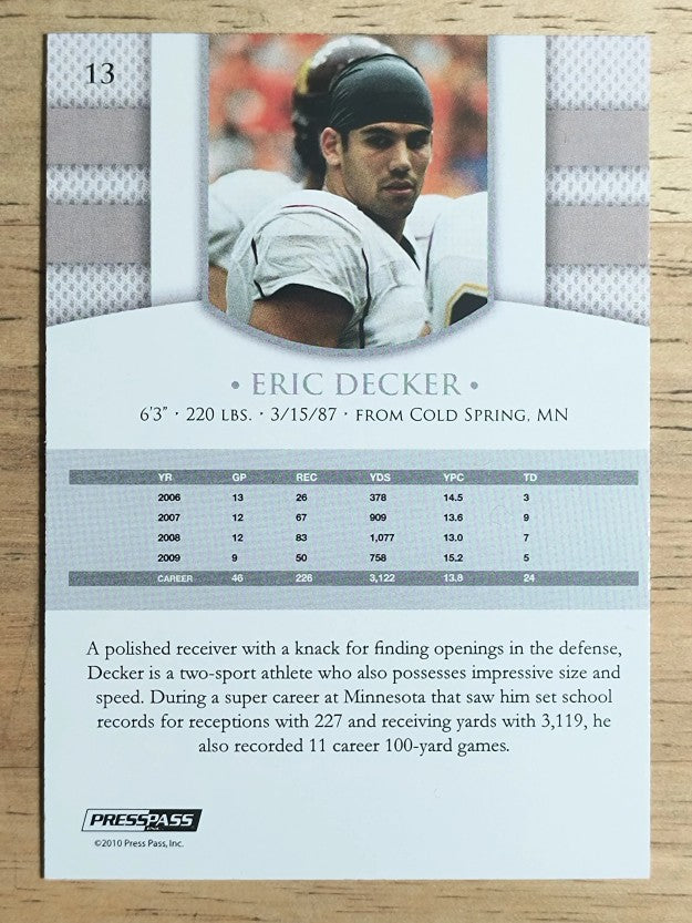 2010 Press Pass PE #13 Eric Decker