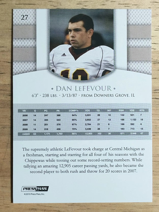 2010 Press Pass PE #27 Dan LeFevour