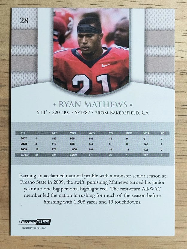 2010 Press Pass PE #28 Ryan Mathews