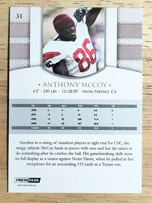 2010 Press Pass PE #31 Anthony McCoy