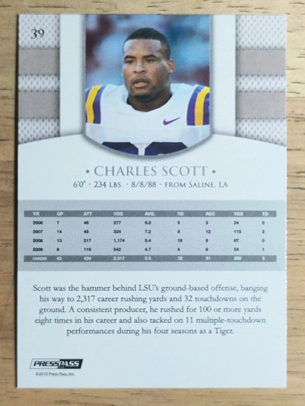 2010 Press Pass PE #39 Charles Scott