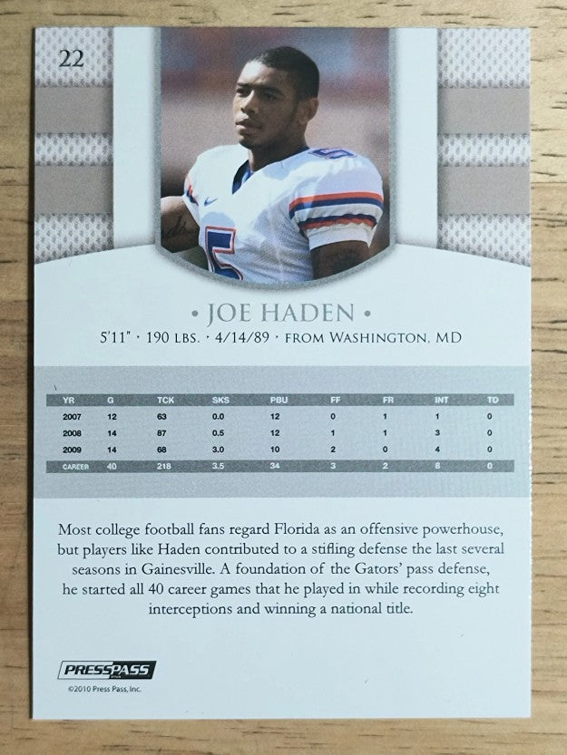 2010 Press Pass PE Blue #22 Joe Haden