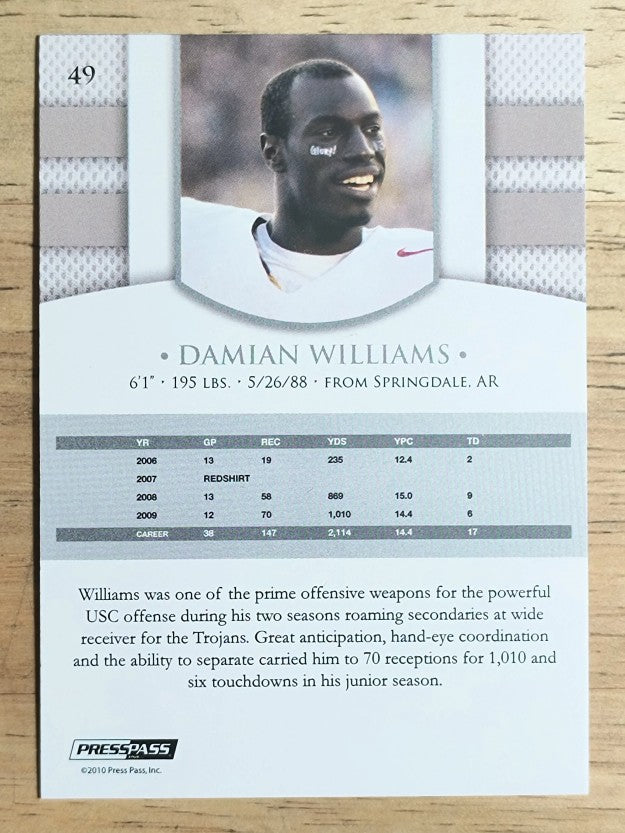 2010 Press Pass PE Blue #49 Damian Williams